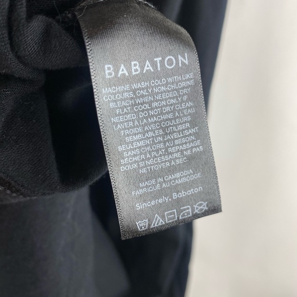 Babaton Aritzia Black Shoulder Pad Tee Shirt Dress Size Medium - Picture 9 of 11